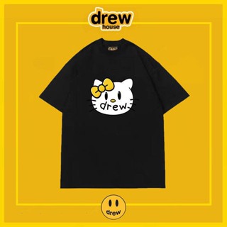 New Drew House Smiley Hello Kitty Cartoon Print Short-Sleeved T-Shirt Loose Top