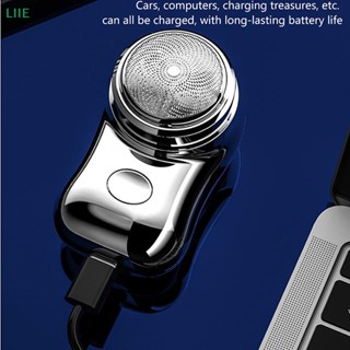 Li มีดโกนหนวดไฟฟ้า ขนาดเล็ก แบบพกพา ชาร์จ USB สําหรับผู้ชาย เดินทาง บ้าน IE