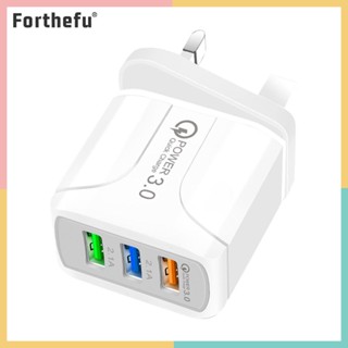 ★ Forthefu ★  5v 2.4A 3 พอร์ต USB สมาร์ท QC 3.0 ชาร์จเร็ว เดินทาง ชาร์จ สําหรับ iPhone A#S