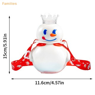Families&gt; แก้วชานม ลายการ์ตูนสโนว์แมน มีหลอดดูด แบบพกพา สร้างสรรค์ เหมาะกับฤดูร้อน