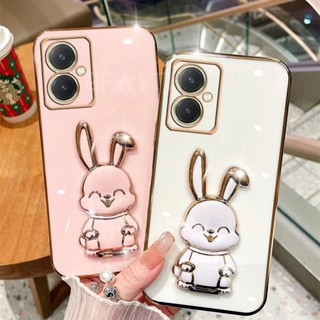 พร้อมส่ง ใหม่ เคสโทรศัพท์มือถือแบบนิ่ม กันกระแทก กันรอยกล้อง ลายกระต่าย พร้อมขาตั้ง และก้านดึง สําหรับ VIVO Y27 VIVO Y36 Y78 4G 5G 2023 Y27 Y36