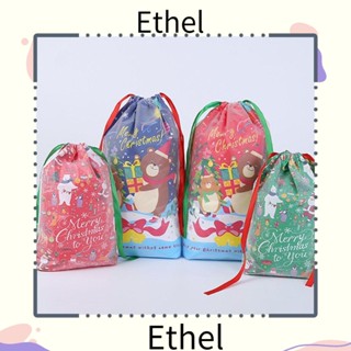 Ethel1 ถุงขนม ลายการ์ตูนซานต้า สําหรับตกแต่งบ้าน คริสต์มาส