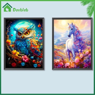 【Doub X ✮】ภาพวาดปักเพชร ทรงกลม ลายสัตว์ 5D DIY สําหรับตกแต่งบ้าน ✮