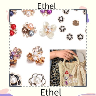 Ethel1 กระดุมดอกไม้ ประดับโบว์ อุปกรณ์เสริม สําหรับตกแต่งเสื้อผ้า สมุดภาพ งานแต่งงาน 10 ชิ้น