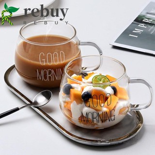 Rebuy Good Morning Cup แก้วกาแฟทนความร้อน ทนความร้อน พร้อมหูจับ สําหรับนม น้ําผลไม้ ชา กาแฟ