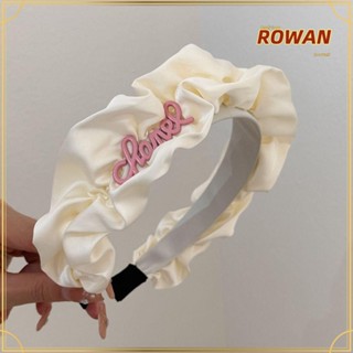 Rowans ที่คาดผม ผ้าจับจีบ ลายตัวอักษร สําหรับผู้หญิง