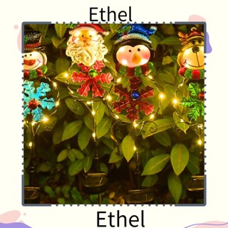 Ethel1 โคมไฟ รูปซานตาคลอส พลังงานแสงอาทิตย์ สําหรับตกแต่งบ้าน สวน คริสต์มาส