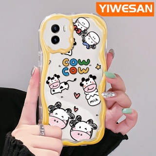 เคสโทรศัพท์มือถือ ซิลิกาเจล ใส กันกระแทก ลายการ์ตูนวัว สําหรับ VIVO Y15s Y15a Y01 Y02s