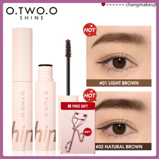 O.two.o มาสคาร่าคิ้วกันน้ำ Brow Gel Smudge Proof 4 สี Natural Dark Brown Color Brow Tint+eyelash Curler cod