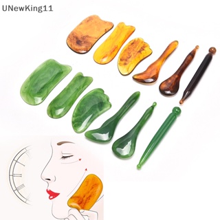 Unewking เครื่องมือขูดเรซิ่น สีเหลืองอําพัน สําหรับนวดร่างกาย