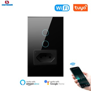 Smart Wifi Wall Timing Touch Light Switch Socket Graffiti App Voice Control Smart Switch 20a ซินเธีย cynthia