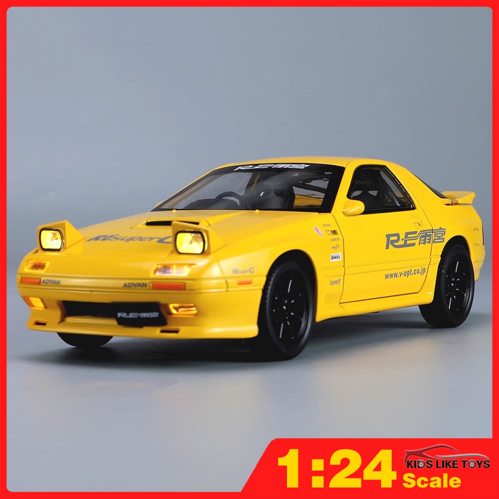 Klt โมเดลรถยนต์ 1:24 Mazda SAVANNA RX-7 FC ของเล่นสําหรับเด็กผู้ชาย