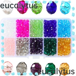 Eucalytus1 ลูกปัดแก้วคริสตัล 10 สี พร้อมกล่องคอนเทนเนอร์ 150 ชิ้น 10 มม. DIY