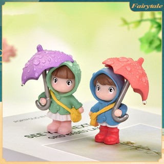 ❀ น่ารักเสื้อกันฝนร่มเด็กผู้หญิงตุ๊กตาเครื่องประดับขนาดเล็กเดสก์ท็อปตกแต่งภูมิทัศน์ตุ๊กตาอุปกรณ์เสริมของเล่นเด็กของขวัญภูมิทัศน์ไมโคร