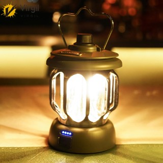 [Virgil.th] โคมไฟ LED ชาร์จ USB พร้อมที่จับ สําหรับตั้งแคมป์กลางแจ้ง