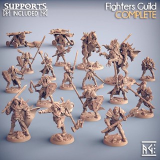 9.9 เหนื่อยมาก00101054- Warriors Guild 1/48 ปากกาไวท์เทนนิ่ง โมเดลเกมกระดาน War Chess DND Running Group 3D Print Model MUZK