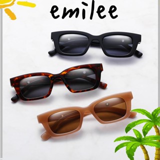 EMILEE แว่นตากันแดด UV400 ทรงสี่เหลี่ยมผืนผ้า ป้องกันรังสียูวี กรอบสี่เหลี่ยม สไตล์วินเทจ สําหรับผู้หญิง