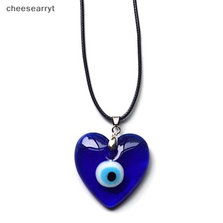 Chee Evil Eye จี้รูปหัวใจ สีฟ้า สร้างสรรค์ เครื่องประดับแฟชั่น สําหรับผู้หญิง ผู้ชาย