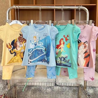 พร้อมส่ง ชุดนอนแขนสั้น ลายการ์ตูนสโนว์ไวท์ ขนาดเล็ก กลาง เหมาะกับฤดูร้อน สําหรับเด็กผู้หญิง สองชิ้น
