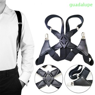 Guadalupe ผู้ชาย Suspenders คลิปผู้หญิงสร้างสรรค์สายคล้องไหล่คลิปสุภาพบุรุษ X เสื้อด้านหลังคลิปยืดหยุ่นเข็มขัด