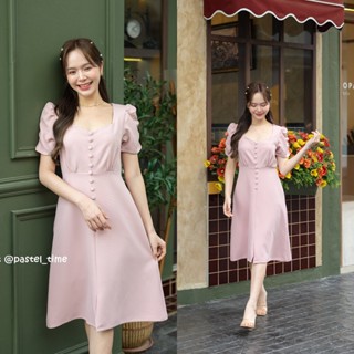 Bestie Button Dress : สีชมพู