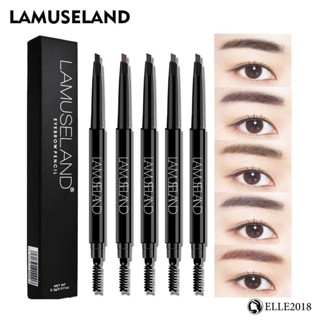 LAMUSELAND Eyebrow Roud Head &amp; Triangle Head Long Lasting Waterproof Eyebrow Pencil 【elle20181_th】