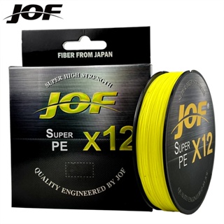 Jof สายเอ็นตกปลา PE แบบถัก 500 ม. 300 ม. 100 ม. 12 เส้น 25-92LB