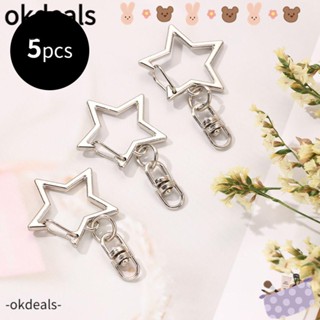 Okdeals 5 ชิ้น ตะขอสแน็ป เครื่องประดับ สร้อยคอ ทําจี้พวงกุญแจ DIY พวงกุญแจ กุ้งก้ามกราม