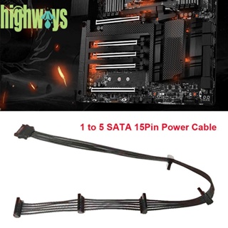 Sata 15Pin 1 ถึง 5 SATA ฮาร์ดไดรฟ์ พาวเวอร์ซัพพลาย แยกสายเคเบิล [highways.th]