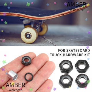 Amber ชุดฮาร์ดแวร์สเก็ตบอร์ด สีดํา ทอง 16 ชิ้น