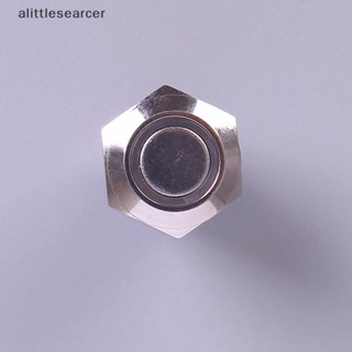 Alittlesearcer ปุ่มกดสวิตช์ไฟ LED โลหะ สีดํา 12 มม. EN