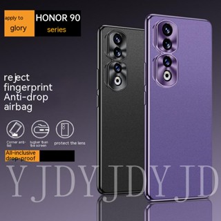 Yjd เคส สําหรับ Honor 90 Pro นวัตกรรม ฝ้า ด้านหลัง แผ่นโลหะ เลนส์ กรอบ เคสโทรศัพท์ กันกระแทก