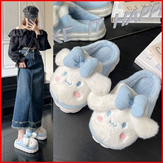 Fash Sanrio Cinnamoroll Kuromi Melody รองเท้าแตะลําลอง กันลื่น ลายการ์ตูนน่ารัก ให้ความอบอุ่น สําหรับห้องนอน ฤดูหนาว