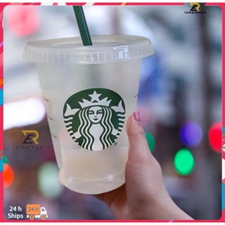 พร้อมส่ง Starbucks Straw Cup แก้วใสเครื่องดื่มทำจากพลาสติก Pp The Tumbler Is Bpa Free Is Conveniencely Top Shelf Dishwasher Safe 473ml / 16oz excellent_th