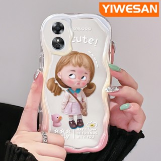 เคสโทรศัพท์มือถือ ซิลิโคนใส กันกระแทก ลายการ์ตูนเด็กผู้หญิงน่ารัก สีสันสดใส สําหรับ OPPO A17 A17K