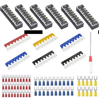 Lily ชุดบล็อกขั้วต่อสายไฟ 8 ตําแหน่ง 600V 15A 73 ชิ้น (6 ชุด)