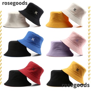 Rosegoods1 หมวกบักเก็ต ปักลายสองด้าน สไตล์ชาวประมง