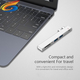 [Qcutable.th] อะแดปเตอร์ฮับ USB พร้อมการ์ดรีดเดอร์ SD TF หลายประเภท สําหรับ MacBook Pro