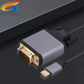 [Qcutable.th] อะแดปเตอร์ Type-C เป็น VGA หน้าจอ HD 10Gbps สําหรับโปรเจคเตอร์ MacBook