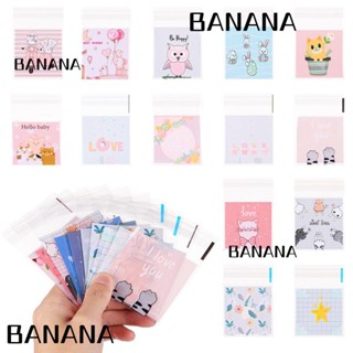 Banana1 ถุงขนม ลายการ์ตูนโบว์น่ารัก ขนาด 7x7 ซม. สําหรับใส่ขนมหวาน ปาร์ตี้ 100 ชิ้น