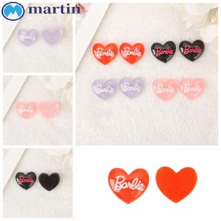 Martin กิ๊บติดผมเรซิ่น รูปหัวใจ แต่งกลิตเตอร์ แฮนด์เมด DIY สําหรับตุ๊กตาบาร์บี้ 10 ชิ้น