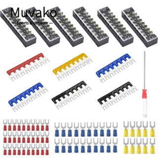 Muvako ชุดบล็อกขั้วต่อสายไฟ 600V 15A 8 ตําแหน่ง 73 ชิ้น (6 ชุด)