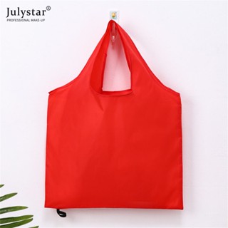 JULYSTAR กระเป๋าช้อปปิ้งซุปเปอร์มาร์เก็ต 210t โพลีเอสเตอร์หนากระเป๋าหิ้วสิ่งแวดล้อมพับได้