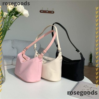 Rosegoods1 กระเป๋าสะพายข้างใต้วงแขน แฟชั่น กระเป๋าถือ สีพื้น