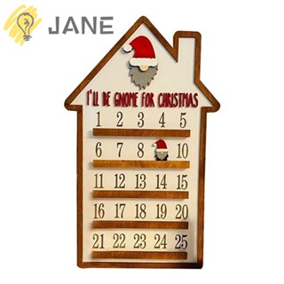 Jane ปฏิทินนับถอยหลัง แบบไม้ ถอดออกได้ สําหรับแขวนตกแต่งบ้านผีสิง คริสต์มาส