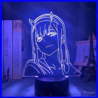 Yt1 โคมไฟอะคริลิค LED รูป DARLING in the FRANXX Zero Two Night 7 สี ชาร์จ USB สําหรับห้องนอน ออฟฟิศ