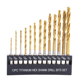 ⚡NEW 8⚡Drill Bit 13pcs 6.35mm Shank Drilling For Wood For Wood Hex Shank Inch Plastic