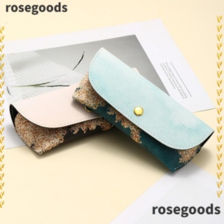 Rosegoods1 กระเป๋าใส่แว่นตา หนัง PU แบบพกพา สําหรับผู้ชาย