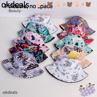 Okdeals หมวกบักเก็ตแฟชั่น พิมพ์ลายมัดย้อม สองด้าน