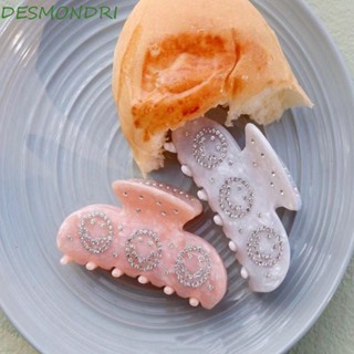 Desmondri กิ๊บติดผม ประดับเพชรเทียม สีขาว สีชมพู สไตล์เกาหลีวินเทจ หรูหรา เหมาะกับฤดูร้อน